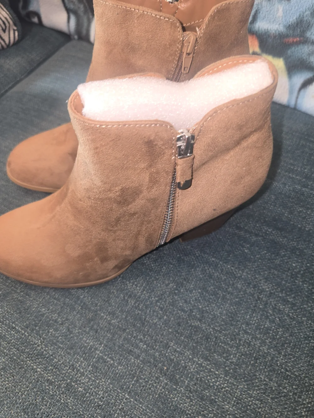 Women's Brown Suede Ankle Boots - Classic Zip Side Chelsea